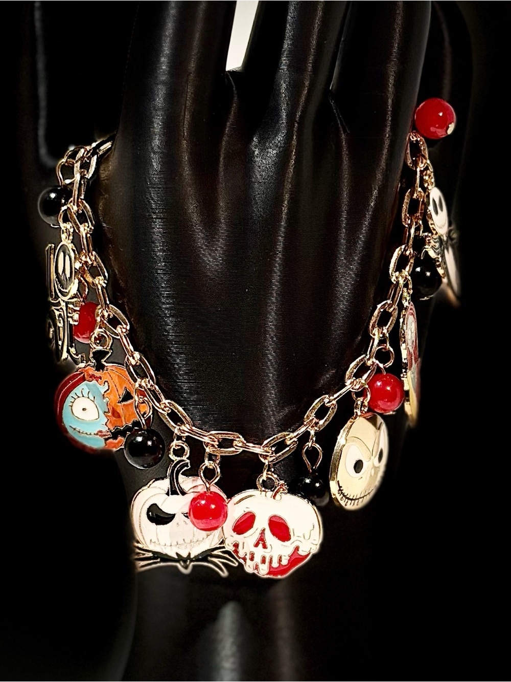 Jack and Sally Halloween Charm Bracelet